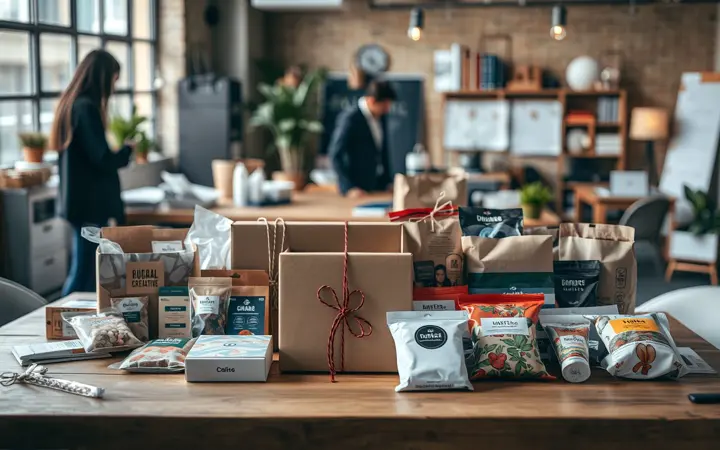 准英城市礼品样品展示，包括文创礼盒和食品礼盒