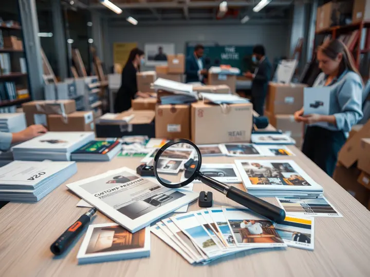 质检人员检查定制礼品印刷质量
