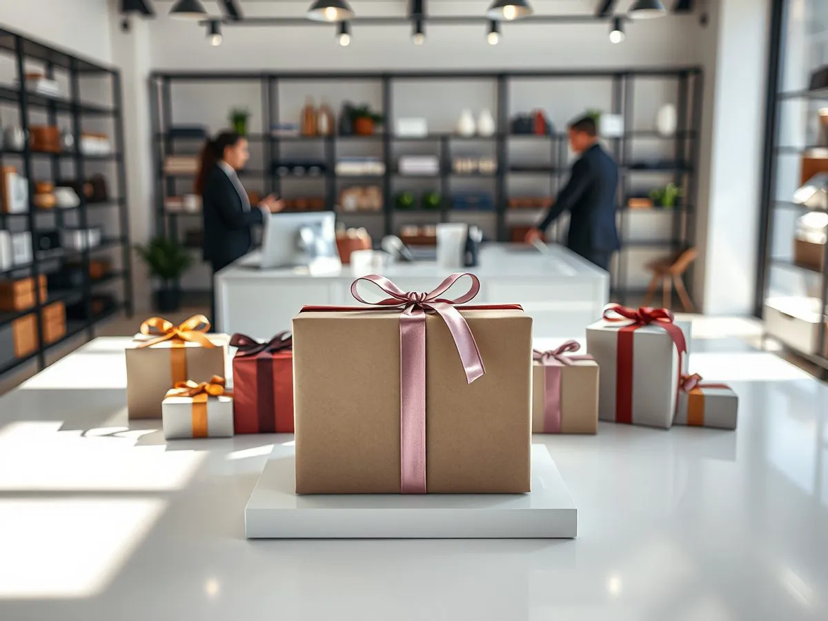 准英礼品选型咨询产品展示，多款礼盒样品陈列