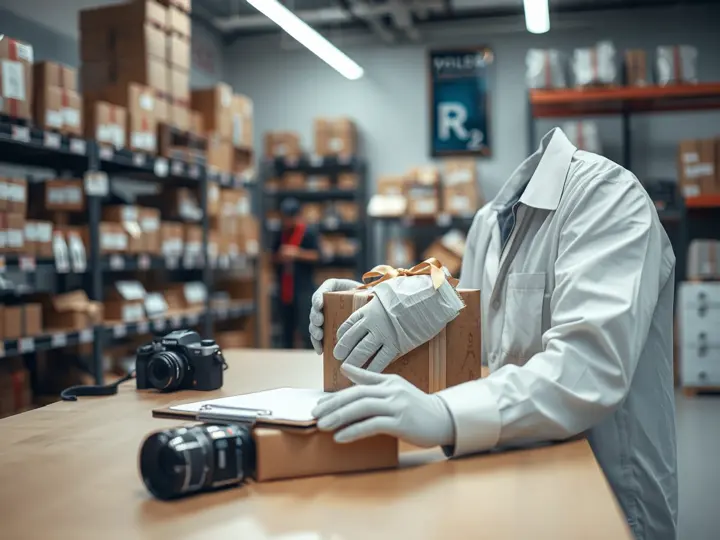 质检人员正在检查礼品包装质量